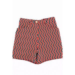 1960’s High Waist Shorts Red Navy Blue Chevron Size Small